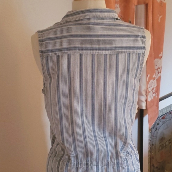 Paige 100% Cotton Sleeveless Striped Mini Dress Size Medium - Picture 6 of 16